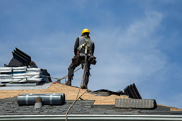 Professional Gutter Installation technician working in Balsam Grove, NC